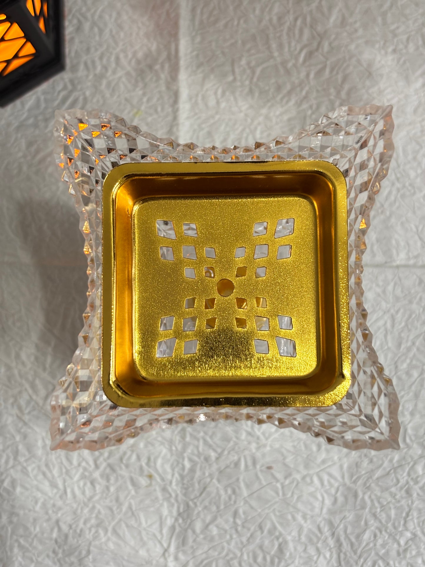 Gold Square Tray Incense Burner
