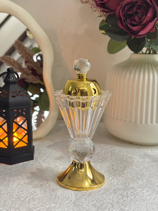 Minimal Crystal Gold Incense Burner